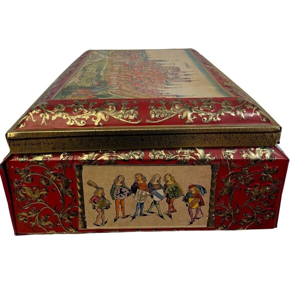 Vintage E. Otto Schmidt Lebkuchen Tin Box 16" x 6" 12" Cookie, Cupcake Holder - Picture 1 of 13